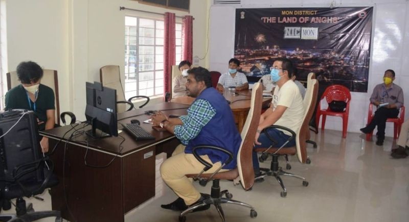 COVID-19 Task Force Mon led by DC Mon, Thavaseelan K, IAS launched the Clappia App for the management of quarantine centres under Mon in the (NIC) Video Conference Room, Office of the DC Mon on June 18 in the presence of SP, Empowered Group and civil societies. (DIPR Photo)